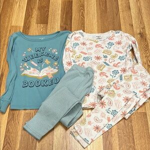 Carter’s Sz 7 Reading/Book Themed 4-piece PJ Set